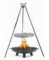 Preview: SET: Feuerschale „BALI“ 60 - 80 cm mit Dreibeingrill 180 cm und Grillrost aus Rohstahl