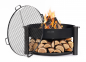 Preview: SET: Feuerschale „MONTANA“ 80 cm mit Grillrost 80 cm mit 4 Griffen