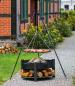 Preview: SET: Feuerschale „MONTANA“ 80 cm mit Schwenkgrill 180 cm mit Kurbel und Grillrost aus Rohstahl 70 cm