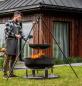 Preview: SET: Feuerschale XXL „VIKING“ 80 cm mit Schwenkgrill 180 cm mit Kurbel und Grillrost aus Rohstahl 70 cm