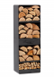 Preview: SET: Gartenofen „VENTO“ mit Backofen und doppelt gehärteten Glasscheiben, inkl. Grillrost aus Rohstahl und Holzregal „VENTO“ 120×40×30 cm