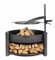 Preview: Naturstahlgrillplatte mit einem Griff für Feuerschale | BANDITO und MONTANA X | 50 cm