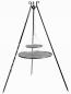 Preview: Schwenkgrill 180 cm - Doppelrost aus Rohstahl 70 cm + 40 cm und 80 cm + 40 cm