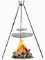 Preview: Schwenkgrill 180 cm - Doppelrost aus Rohstahl 70 cm + 40 cm und 80 cm + 40 cm