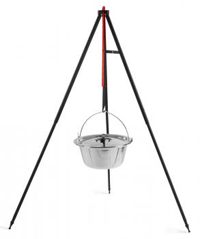 Preview: Campinggrill am Dreibein 160 cm - Rost aus Edelstahl oder natürlichem Stahl 50- 60 cm
