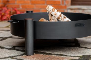Preview: SET: Feuerschale „HAITI“ 60 - 80 cm mit halbrunder Grillplatte mit Grillrost