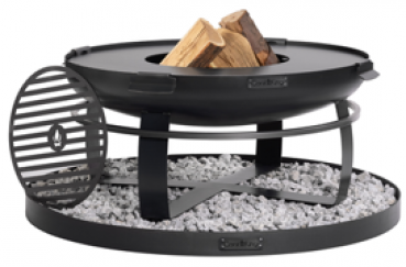 SET: Feuerschale XXL „VIKING“ 80 cm mit Grillplatte 78 cm (4 Griffe) und hohem Grillrost für die 78 cm Grillplatte