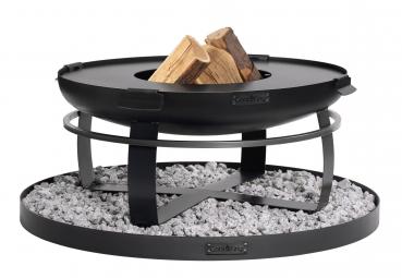 Preview: SET: Feuerschale | VIKING | 80 cm mit Grillplatte 78 cm (4 Griffe) und hohem Grillrost für die 78 cm Grillplatte