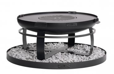 Preview: SET: Feuerschale | VIKING | 80 cm mit Grillplatte 78 cm (4 Griffe) und hohem Grillrost für die 78 cm Grillplatte