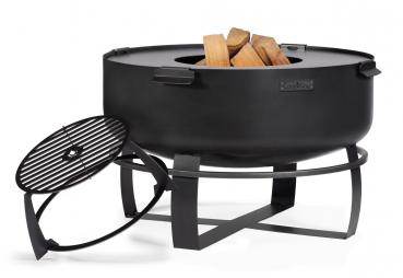 Preview: SET: Feuerschale XXL „VIKING“ 80 cm mit Grillplatte 78 cm (4 Griffe) und hohem Grillrost für die 78 cm Grillplatte