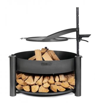 Naturstahlgrillplatte mit einem Griff für Feuerschale | BANDITO und MONTANA X | 50 cm