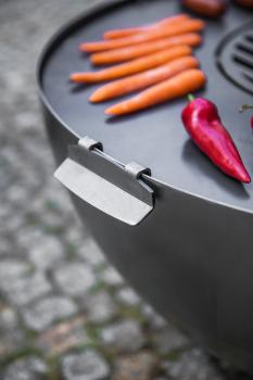Grillplatte für Feuerschale 102 cm mit Grillrost 47 cm und 4 Griffen