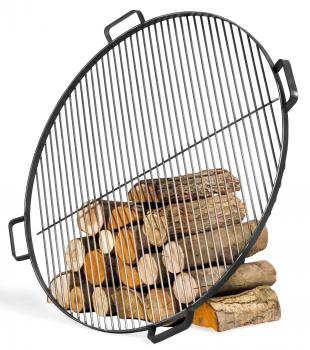 Preview: Grillrost mit 4 Griffen aus Rohstahl für Feuerschale | 70 cm