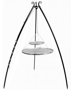 Schwenkgrill 180 cm - Doppelrost aus Rohstahl 70 cm + 40 cm und 80 cm + 40 cm