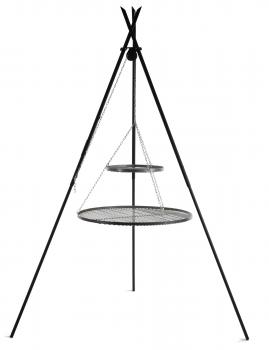 Schwenkgrill „TIPI“ 210 cm - Grillrost aus Edelstahl oder Rohlstahl 50 - 80cm
