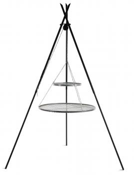 Preview: Schwenkgrill 180 cm - Grillrost aus Rohstahl 50 cm