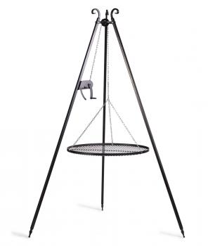 Preview: Schwenkgrill | Dreibein 180 cm mit Winde - Grillrost aus Rohstahl