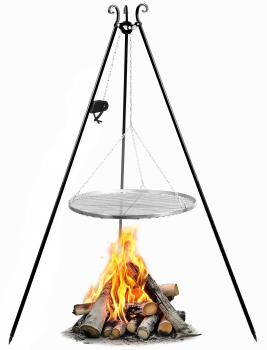 Schwenkgrill | Dreibein 180 cm mit Winde - Grillrost aus Rohstahl