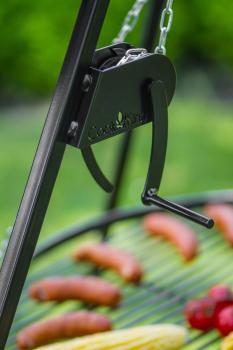 Preview: Schwenkgrill | Dreibein 200 cm mit Winde - Grillrost aus Edelstahl