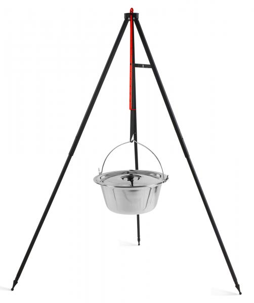 Campinggrill am Dreibein 160 cm - Rost aus Edelstahl oder natürlichem Stahl 50- 60 cm