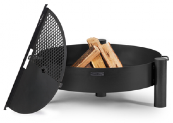 SET: Feuerschale „HAITI“ 60 - 80 cm mit halbrunder Grillplatte mit Grillrost