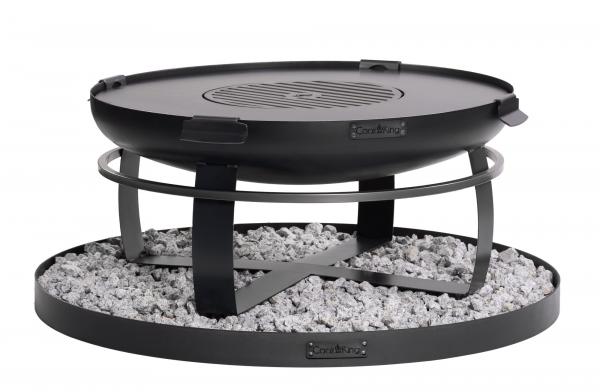 SET: Feuerschale | VIKING | 80 cm mit Grillplatte 78 cm (4 Griffe) und hohem Grillrost für die 78 cm Grillplatte