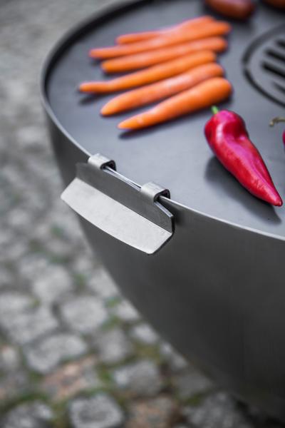 Grillplatte für Feuerschale 102 cm mit Grillrost 47 cm und 4 Griffen