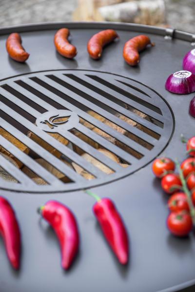 Grillplatte für Feuerschale 78 cm mit Grillrost 37 cm und 4 Griffen