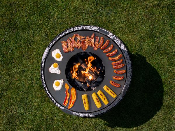 Grillplatte für Feuerschale mit 4 Griffen | 78 cm