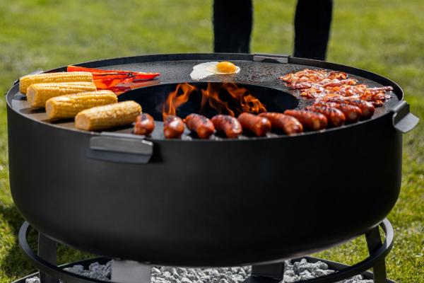 Grillplatte für Feuerschale mit 4 Griffen | 98 cm