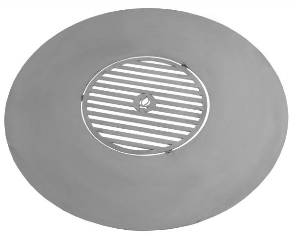 Rostfreie Grillplatte für Feuerschale 102 cm mit Grillrost 47 cm