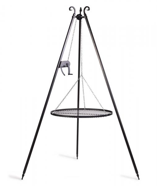 Schwenkgrill | Dreibein 180 cm mit Winde - Grillrost aus Rohstahl