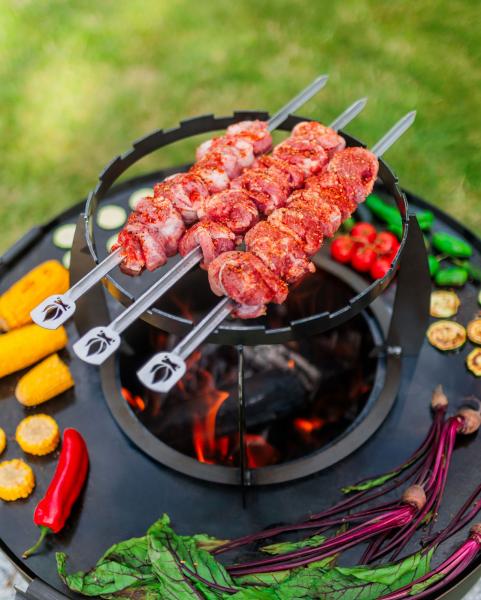 Edelstahlspieß für Schaschlik für Feuerschale | BANDITO und MONTANA X | 65 cm